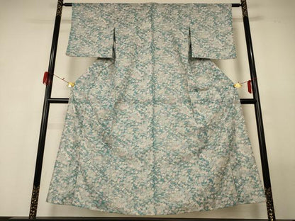 平和屋着物＊夏物 小紋 絽 風景草花文 洗える着物 AABF9464jd