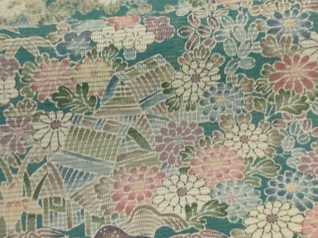 平和屋着物＊夏物 小紋 絽 風景草花文 洗える着物 AABF9464jd