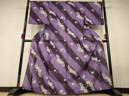 平和屋着物＊夏物　小紋　絽　辻が花文　洗える着物　AABF9470jd