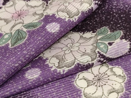平和屋着物＊夏物　小紋　絽　辻が花文　洗える着物　AABF9470jd