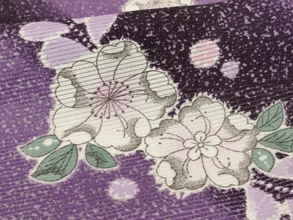 平和屋着物＊夏物　小紋　絽　辻が花文　洗える着物　AABF9470jd
