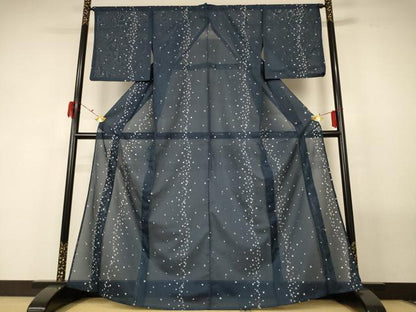 平和屋着物＊夏物 小紋 絽 丸文 洗える着物 AABF9475jd