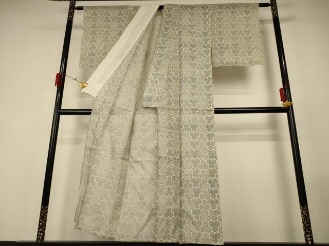 平和屋着物＊夏物　綿紅梅　小紋　浴衣兼用　毘沙門亀甲　綿　逸品　AABF9477jd