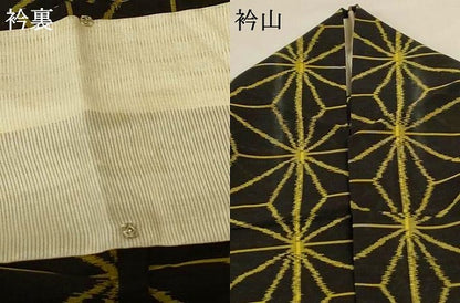 平和屋着物＊夏物 紗紬 麻の葉文様 正絹 逸品 AABF9479jd