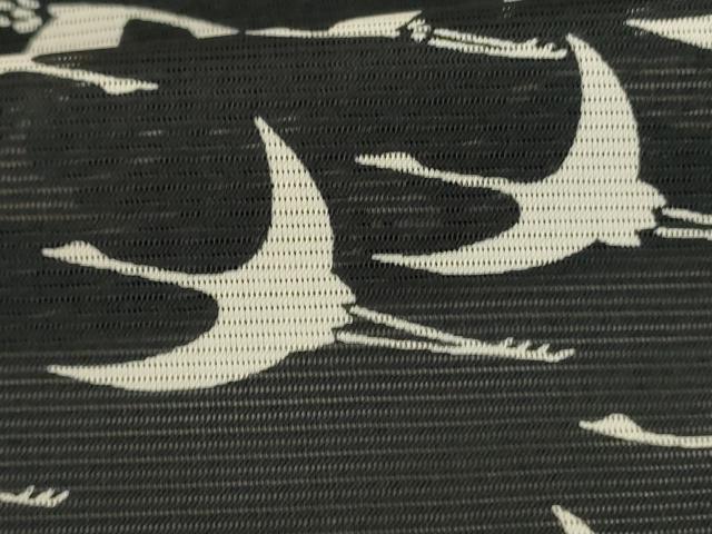 平和屋着物＊夏物 小紋 絽 飛鶴文 洗える着物 AABF9493jd