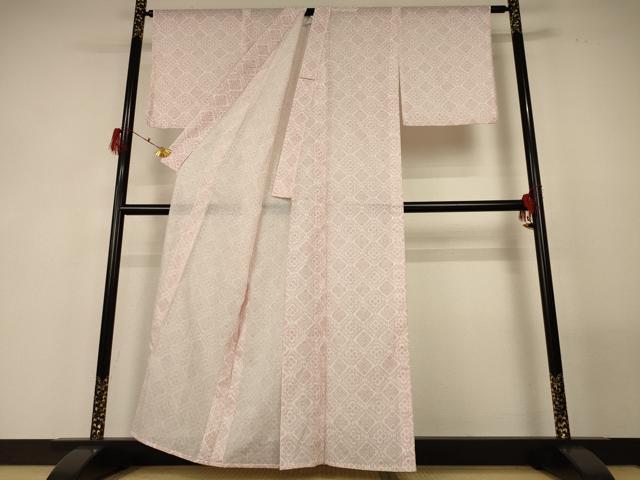 平和屋着物＊夏物 小紋 紗 花菱文 洗える着物 AABF9505jd