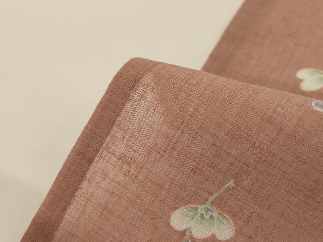 平和屋着物＊夏物 小紋 紗 舞花文 洗える着物 AABF9508jd
