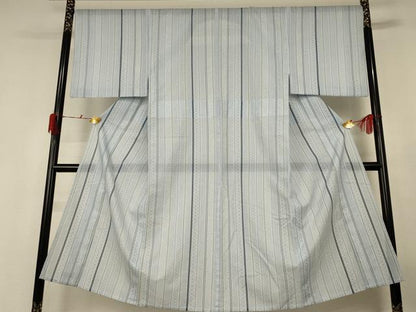平和屋着物＊夏物　男性　小紋　絽　吉祥間道　洗える着物　AABF9513jd