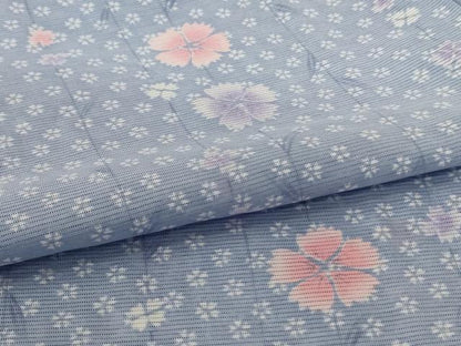 平和屋着物＊夏物 小紋 絽 花尽くし 洗える着物 AABF9514jd