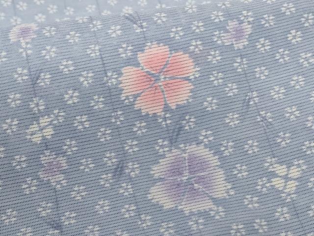 平和屋着物＊夏物 小紋 絽 花尽くし 洗える着物 AABF9514jd