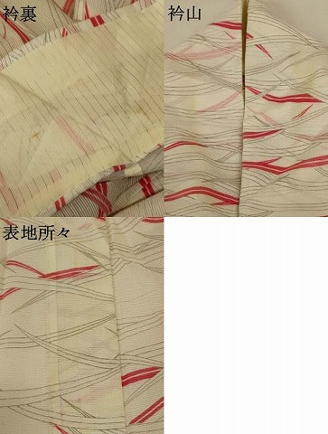平和屋着物＊夏物 小紋 絽 芝文 正絹 逸品 AABF9517jd