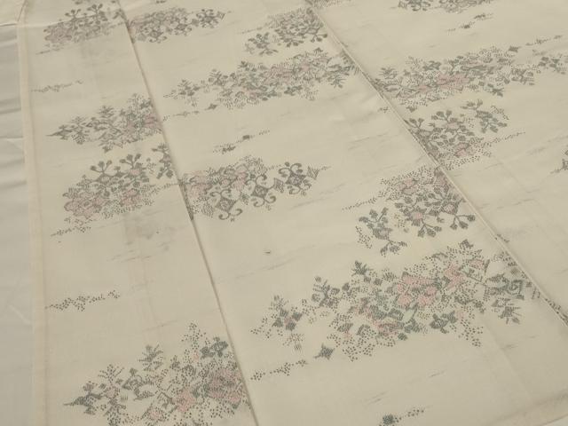 平和屋着物＊夏物 小紋 紗 幾何学花文 AABF9520jd