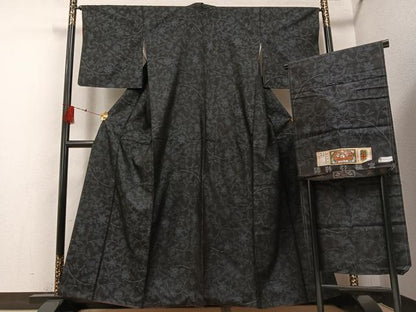 平和屋着物●本場大島紬　更紗文　証紙付き　正絹　逸品　AABF9521ph