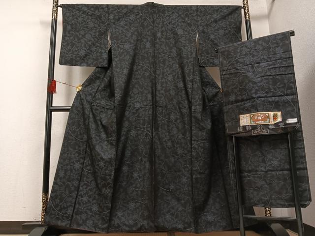平和屋着物●本場大島紬　更紗文　証紙付き　正絹　逸品　AABF9521ph