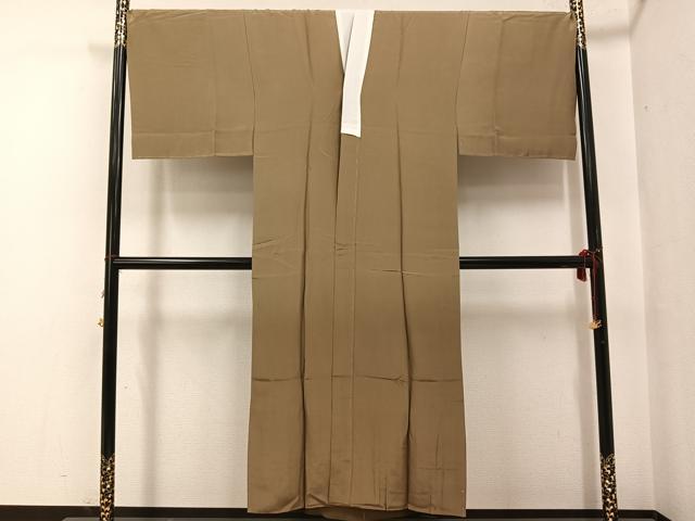平和屋着物●男性　長襦袢　袷　渡り橋風景樹林文　金彩　正絹　逸品　AABF9522ph