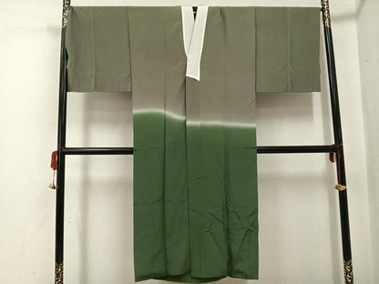 平和屋着物●男性　長襦袢　袷　富士山　暈し染め　正絹　逸品　AABF9526ph