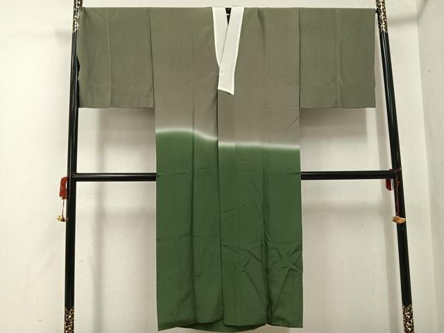 平和屋着物●男性　長襦袢　袷　富士山　暈し染め　正絹　逸品　AABF9526ph