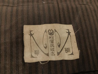 平和屋着物●男性　馬乗り袴　縞　正絹　逸品　AABF9527ph
