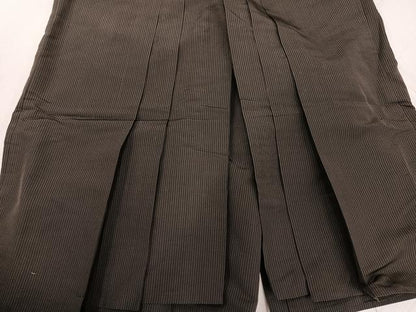 平和屋着物●男性　馬乗り袴　縞　正絹　逸品　AABF9529ph
