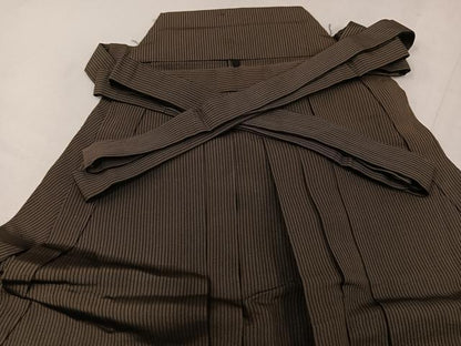 平和屋着物●男性　馬乗り袴　縞　正絹　逸品　AABF9534ph