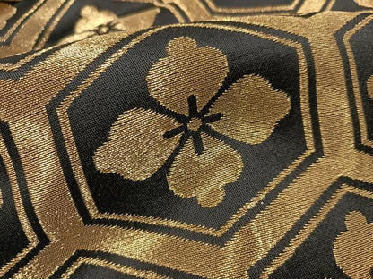 平和屋着物●男性　馬乗り袴　亀甲花文　黒地　金糸　AABF9535ph