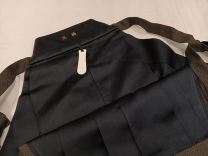 平和屋着物●男性　馬乗り袴　幾何学文様　正絹　逸品　AABF9537ph