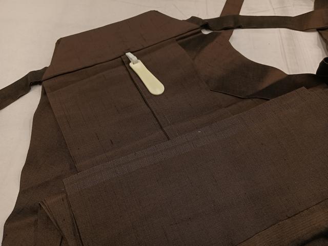 平和屋着物●男性　馬乗り袴　色無地　赤墨色　正絹　逸品　AABF9539ph
