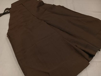 平和屋着物●男性　馬乗り袴　色無地　赤墨色　正絹　逸品　AABF9539ph