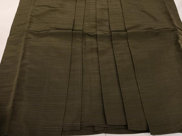 平和屋着物●男性 馬乗り袴 色無地 媚茶色 正絹 逸品 AABF9542ph