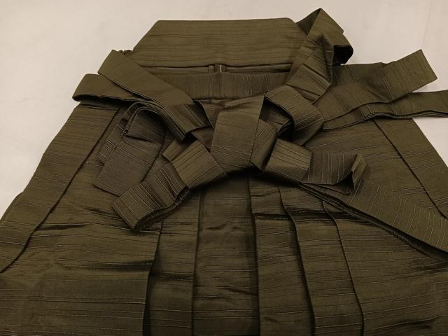 平和屋着物●男性 馬乗り袴 色無地 媚茶色 正絹 逸品 AABF9542ph