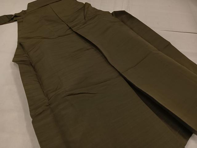 平和屋着物●男性 馬乗り袴 色無地 媚茶色 正絹 逸品 AABF9542ph