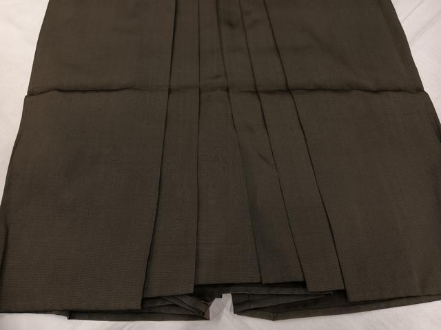 平和屋着物●男性　馬乗り袴　赤墨色　正絹　逸品　AABF9545ph