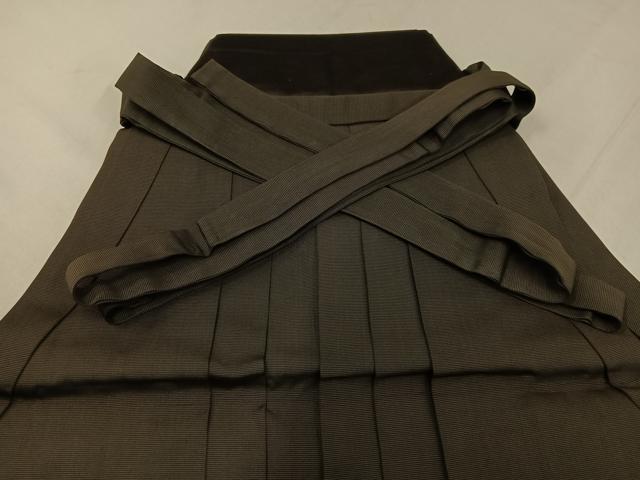平和屋着物●男性　馬乗り袴　赤墨色　正絹　逸品　AABF9545ph