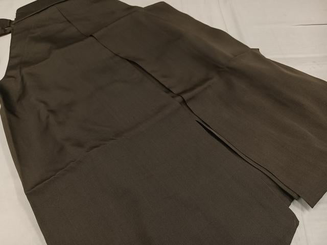 平和屋着物●男性　馬乗り袴　赤墨色　正絹　逸品　AABF9545ph