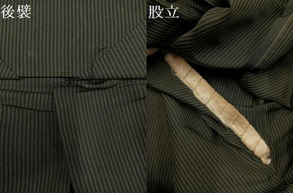 平和屋着物●男性　馬乗り袴　縞　正絹　逸品　AABF9546ph
