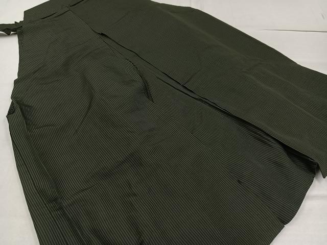 平和屋着物●男性　馬乗り袴　縞　正絹　逸品　AABF9546ph