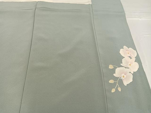 平和屋着物●本加賀友禅作家　岡田正信　訪問着　作家物　正信　胡蝶蘭　正絹　逸品　AABF9550ph