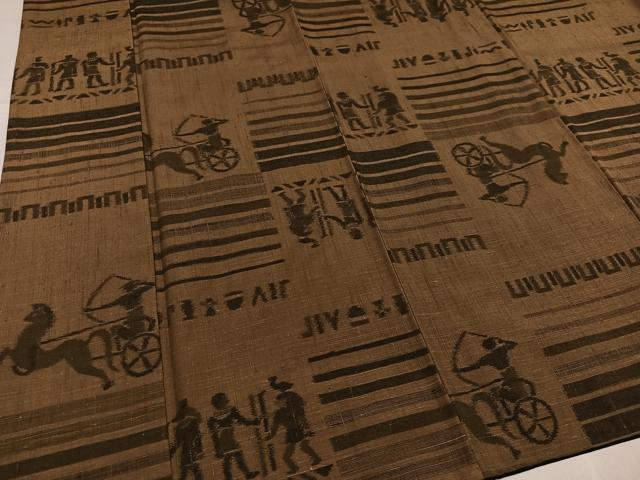平和屋着物●上質な紬　古代ロマンの旅　反端付き　正絹　逸品　AABF9552ph