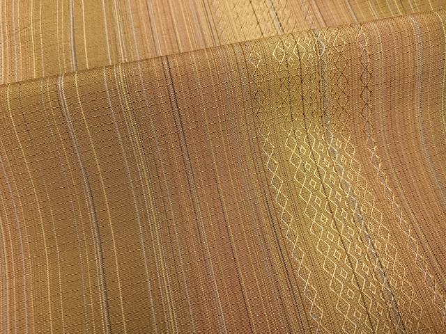 平和屋着物●西陣　しじら献上お召　反端付き　正絹　逸品　AABF9553ph