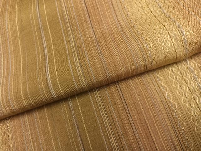 平和屋着物●西陣　しじら献上お召　反端付き　正絹　逸品　AABF9553ph