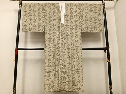 平和屋着物●長襦袢　無双仕立て　幾何学文　洗える着物　未使用　AABF9557ph