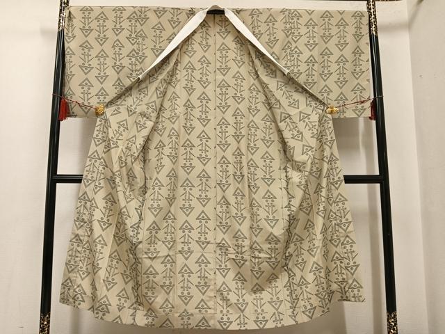平和屋着物●長襦袢　無双仕立て　幾何学文　洗える着物　未使用　AABF9557ph