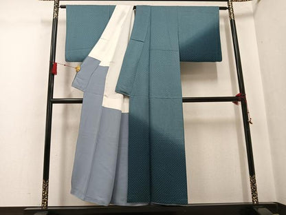 平和屋着物●訪問着　菱文　暈し染め　金糸　正絹　逸品　AABF9560ph