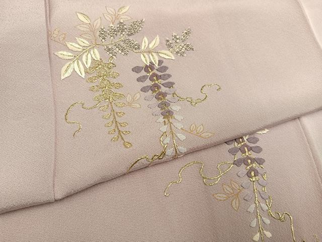 平和屋着物●訪問着　刺繍　藤花房　金糸　正絹　逸品　AABF9561ph