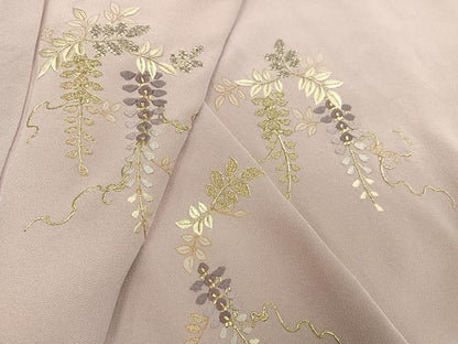 平和屋着物●訪問着　刺繍　藤花房　金糸　正絹　逸品　AABF9561ph