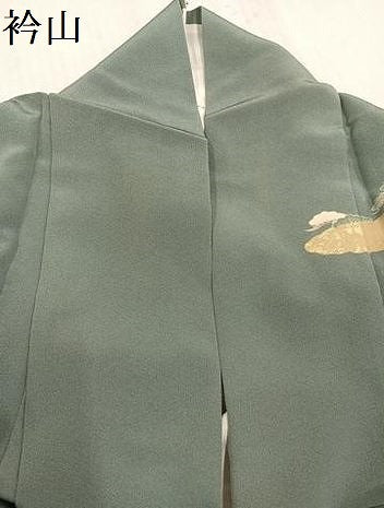 平和屋着物●訪問着　友禅　浜松風景草花文　金彩　正絹　逸品　AABF9562ph