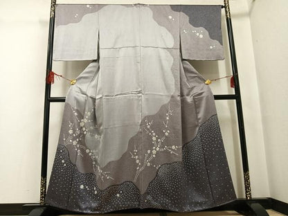 平和屋着物●訪問着　絞り　梅　金彩　正絹　逸品　AABF9565ph