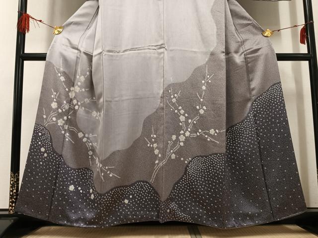 平和屋着物●訪問着　絞り　梅　金彩　正絹　逸品　AABF9565ph