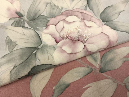 平和屋着物●二代目清次郎　手描き　訪問着　枝花　正絹　逸品　AABF9568ph