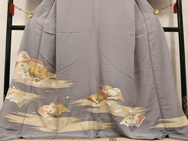 平和屋着物●豪華色留袖　作家物　駒刺繍　飛鳥花唐草冊子文　金彩　ロング丈　正絹　逸品　AABF9569ph